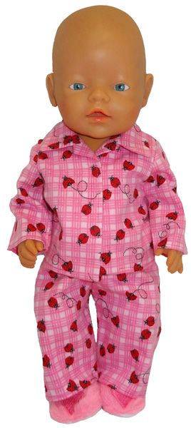 Baby Born Clothes, Baby Doll Clothes Patterns, Pink Ladybug, Pajama Pattern, Trendy Baby Shower Ideas, American Girl Doll Clothes Patterns, Dolls Clothes Diy, Sewing Doll Clothes, Baby Doll Clothes