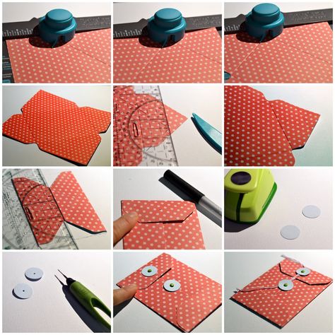 Step-By-Step Tutorial [Coin Envelope] by The Scrappy Mermaid Scrapbooking Technique, Envelope Punch Board Projects, Make An Envelope, Gift Box Punch Board, Envelope Maker, Coin Envelopes, Pocket Envelopes, Envelope Box, Envelope Punch Board