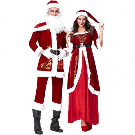 Xmas Party Dresses, Christmas Party Costume, Santa Claus Suit, Santa Claus Costume, Red Costume, Party Costumes, Santa Costume, Velvet Christmas, Holiday Costumes