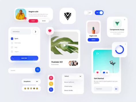 Vuesax 4.0 Framework Vue.js Components 🚀 by Manuel Rovira Game Shooting, Ux Kits, Ui Ux 디자인, Card Ui, Web Design Mobile, App Interface Design, Ui Components, App Interface, Salalah