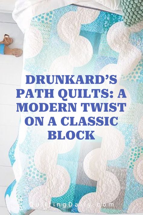 Today, we're focused on all things Drunkard's Path! From uncovering its rich history to putting a modern twist on the design and everything in between, we're exploring each facet of this traditional block. So dive in and join the party as we celebrate the intersection of past and present in quilting. Drunken Path Quilt Pattern Design, Drunkards Path Table Runner, Drunkard Path Quilt Patterns, Drunkers Path Quilt Patterns, Drunkards Path Quilt Pattern Free, Drunkards Path Quilt Variations, Monochromatic Quilt, Drunkards Path Quilt, Drunkards Path