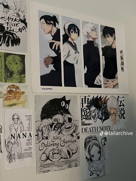 Anime Bedroom Ideas, Zimmer Diy, Otaku Room, Creative Wall Art, Wall Art Ideas, Room Redesign, Pinterest Room Decor, Study Room Decor, Anime Posters