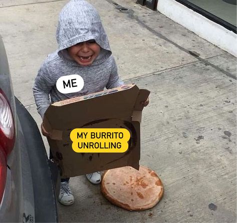 When the burrito goes 🙂🙃🙂🙃🙂 Memes Of The Day, Best Funny Jokes, Funny Love, Azerbaijan, Funny Fails, Super Funny, Tumblr Funny, Dankest Memes, Funny Texts