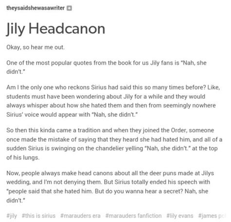 Jily headcanon Marylily Headcanons, Jily Headcanon Cute, Hinny Headcanons, Jily Fanfiction, Romione Headcanon Cute, Jily Headcanon, Marauders Headcannons, Harry Potter Ships, Harry Potter 2