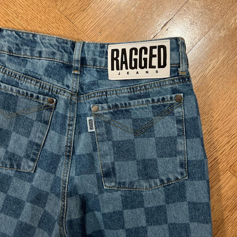 Checker Print Jeans From The Ragged Priest #jeans... - Depop Ragged Priest Jeans, Colorful Outfits, The Ragged Priest, Print Jeans, Ragged Priest, Checker Print, Printed Jeans, Colourful Outfits, Jeans Denim