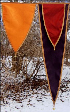 ren fair decor.  banners close-up Castle Banners Medieval, Ren Faire Decor, Medieval Bunting, Larp Camp, Medieval Flags, Medieval Banners, Kingdom Vbs, Medieval Banner, Medieval Fair