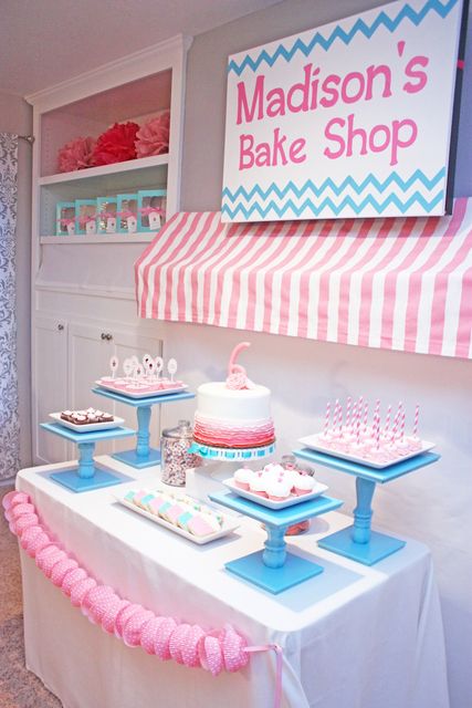 Photo 18 of 44: Baking and Cooking / Birthday "Madison's Bake Shop" | Catch My Party Cooking Birthday Party, Cupcake Wars Party, Baking Birthday Parties, Cupcake Decorating Party, Cake Decorating Party, Baking Theme, Cupcake Birthday Party, Birthday Baking, Baking Party