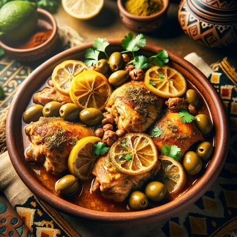 Cooking up Joy - Made with love: Moroccan Lemon and Olive Chicken Moroccan Lemon Olive Chicken, Lemon Olive Chicken, Olive Chicken, Tavern Food, Moroccan Dishes, Preserved Lemons, Moroccan Food, Signature Dishes, Fresh Salads