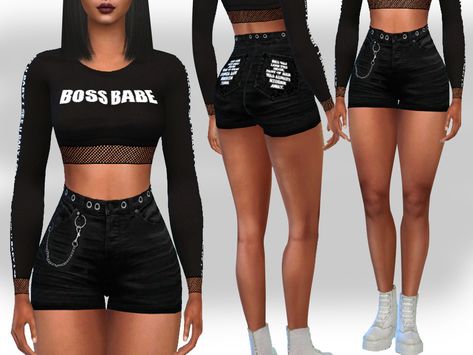 Sims Packs, Play Sims 4, Play Sims, Sims 4 Teen, Sims 4 Downloads, Tank Outfit, Sims 4 Cc Packs, Female Shorts, Sims 4 Mods Clothes