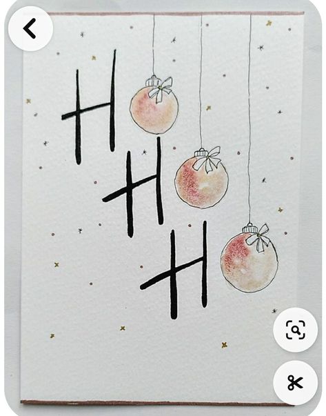 Cute Watercolour Christmas Card, Homemade Painted Christmas Cards, Water Paint Christmas Cards, Watercolor Xmas Card Ideas, Watercolour Xmas Cards, Water Colour Christmas Cards Easy, Aquarelle Christmas Card, Christmas Cards Diy Easy, Homemade Christmas Cards Diy