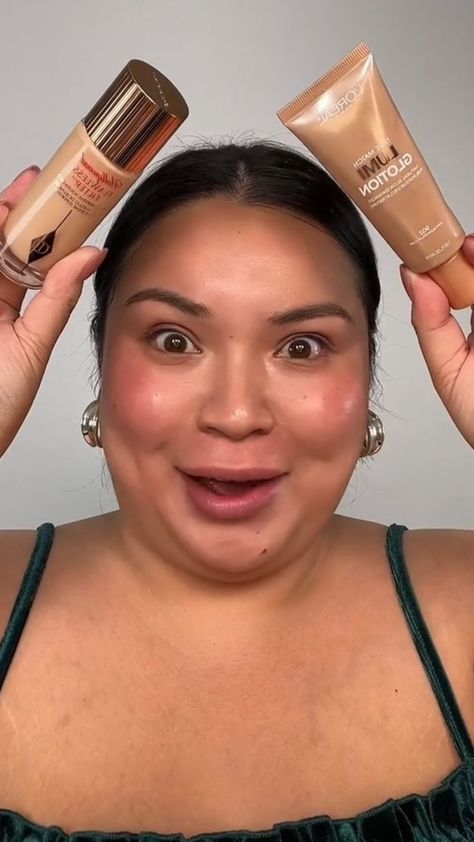 glamzilla on Instagram: 🔥🔥🔥WE DUPED IT!!! 🔥🔥🔥 @charlottetilbury Hollywood Flawless Filter in 2 and the @lorealparis True Match Lumi Glotion in Light Glow Mco Beauty Flawless Glow, Lumi Glotion Before After, Loreal Glowtion, Loreal Lumi Glotion, True Match Lumi Glotion, Lumi Glotion, Hollywood Flawless Filter, Flawless Filter, High End Products