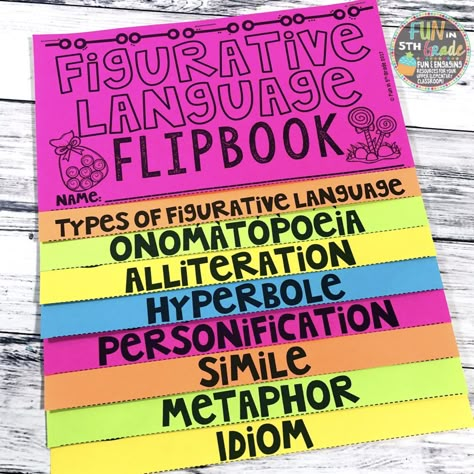 Figurative Language Lessons, Figurative Language Activities, Figurative Language Activity, Figurative Language Worksheet, Teaching Figurative Language, 5th Grade Writing, Book Thief, Teaching 5th Grade, 5th Grade Ela