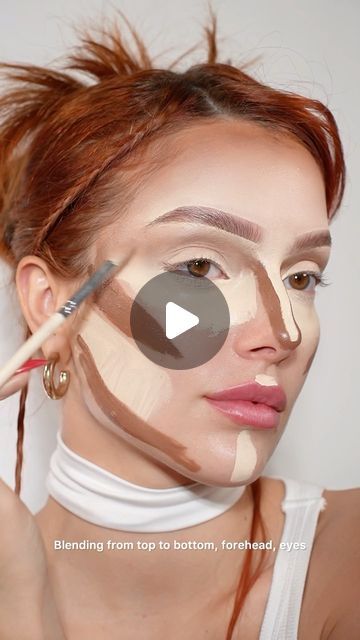 Maryna Molchanova on Instagram: "Easy tutorial @krystalkmakeup ❤️‍🔥#makeup #makeuptutorial #makeuptransformation" Make Up Contouring Tutorial, Redhead Makeup Tutorial, Contouring Makeup Tutorial, Face Contouring Makeup Tutorial, Before And After Contouring, Contour Hacks, Makeup Transformation Tutorial, Bloated Belly Remedies, Mua Tips