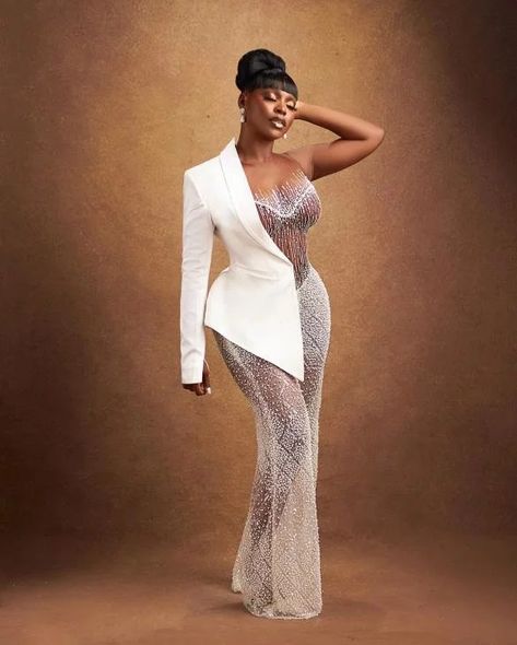 Jumpsuit With Blazer, Civil Wedding Outfit, Wedding Outfit Inspiration, Reception Outfit, Trouser Outfit, Exquisite Gowns, Fancy Wedding Dresses, Iconic Dresses, African Fashion Women