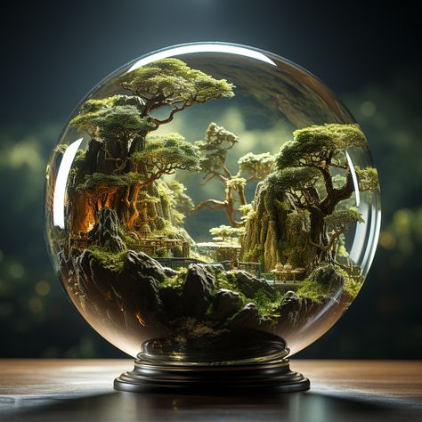 Mini Plant Terrarium, Unique Snow Globes, Open Terrariums, Beautiful Terrariums, Handmade Photo Frames, Mini Terrarium, Fairy Lanterns, Globe Art, Gothic Fantasy Art