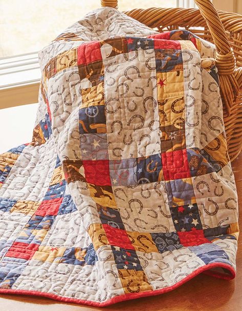 Cowboy Quilt, Western Quilts, Doll Quilts, Baby Quilt Pattern, Sewing Machine Projects, Quilting Videos, Keepsake Quilting, Western Babies, Knit Ideas