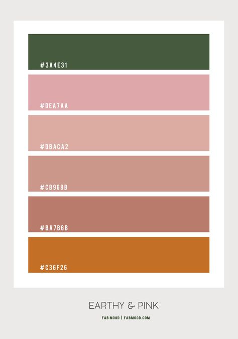 Pink and Earthy Colour Combo, Pink and Mauve Colour Scheme Pink Earth, Mauve Colour, Earth Tone Color Palette, Terracotta And Green, Pantone Colour Palettes, Hex Color Palette, Color Schemes Colour Palettes, Green Palette, Color Palette Pink