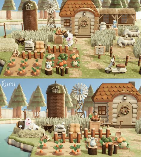 Cottagecore Yard, Cottagecore House Exterior, House Yard Design, Cottage Core Animal Crossing, Farm Entrance, Cottage Core House, Wild West Theme, Acnh Cottagecore, Animal Crossing Wild World