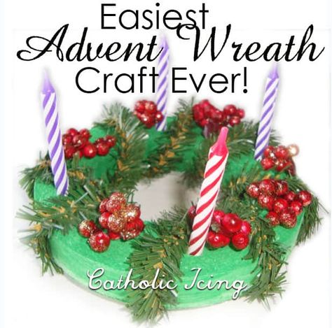 Advent Preschool, Easy Advent Wreath, Kids Advent Wreath, Advent Wreath Craft, Purple Pillar Candles, Advent Wreath Diy, Advent Wreath Candles, Craft For Children, Advent Diy