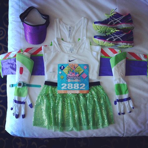 Buzz Lightyear Running Costume, Rundisney Costume Ideas, Run Disney Costume Ideas, Disney Half Marathon Outfits, Disney Running Costumes, Disney Marathon Outfit, Rundisney Outfits, Princess Half Marathon Costumes, Disney Marathon Costumes