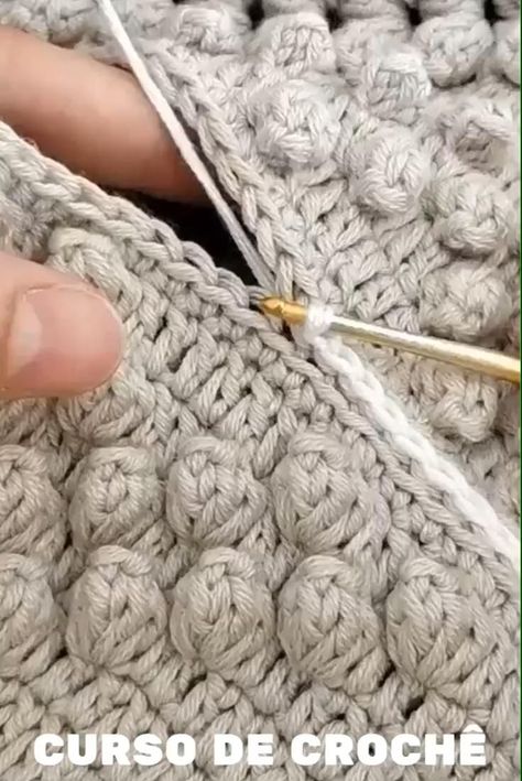 Crochet Stitches Video, Crochet Lessons, Puff Stitch, Crochet Square Patterns, Crochet Instructions, Crochet Stitches Patterns, Crochet Squares, Crochet Videos, Crochet Edging