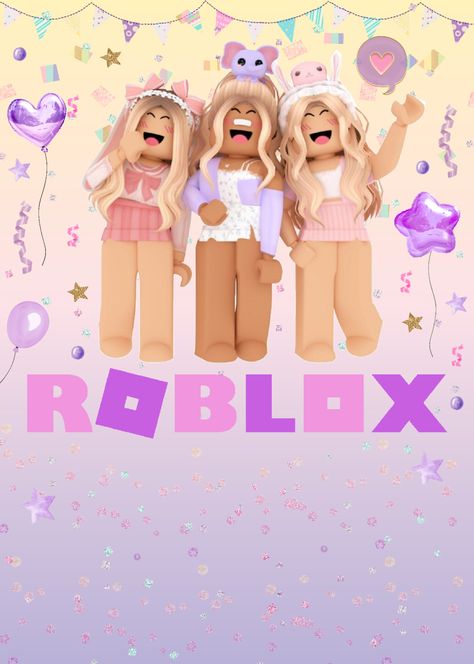 ROBLOX GIRL INVITATION | PosterMyWall Roblox Birthday Cake, Lilo And Stitch Cake, Roblox Online, Looney Tunes Wallpaper, Invert Colors, Bday Invitations, Girl Background, Invitation Background, Promotional Flyers