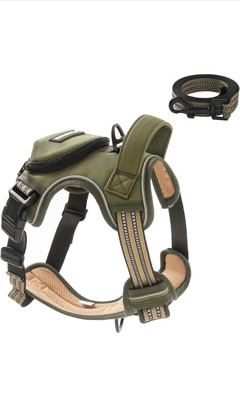 No Pull Dog Harness for Medium Dogs, Adjustable No Choke Pet Vest with Dog Leash Fit Smart Reflective Pet Walking Harness for Training Easy Control Soft Handle Green M Dog Harness With Handle, Harnesses For Dogs, Green Dog Harness, Cat Harness Diy Pattern, Product Moodboard, Large Dog Harness, No Pull Dog Harness, Reflective Dog Harness, Pet Things