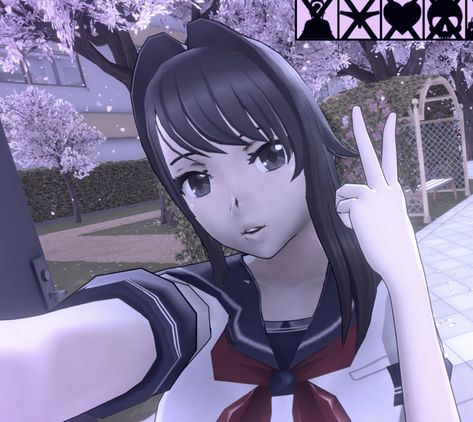 Love Sick Yandere Simulator, Ayano Pfp, Ayano Aishi Icon, Yandere Simulator Icon, Yandere Simulator Characters, Animecore Webcore, Pretty Headbands, Photoshoot Backdrops, Ayano Aishi