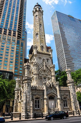 Old Chicago Water Tower along the Magnificent Mile in Chicago IL | Flickr - Photo Sharing! Chicago Water Tower, Magnificent Mile, Water Towers, Chicago History, Chicago Photos, My Kind Of Town, Chicago Architecture, Chicago Photography, Different World