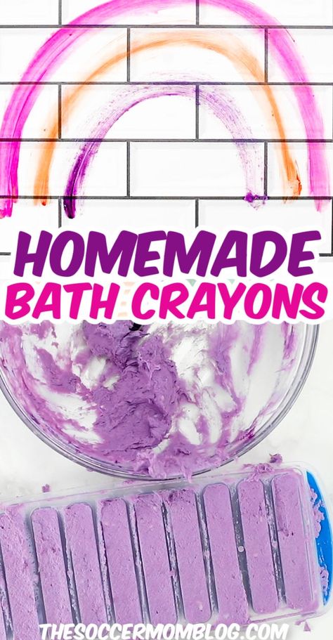 Diy Bath Crayons Kids, Bath Crayons Diy, Homemade Bath Crayons, Diy Bath Toys, Developmental Activities, Bath Crayons, Shower Jellies, Diy Crayons, Bath Paint