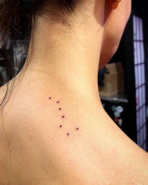 Ursa Major Tattoo, Big Dipper Tattoo, Alaska Tattoo, Star Constellation Tattoo, Beer Tattoos, Astronomy Tattoo, Small Star Tattoos, Ursa Major, Big Dipper