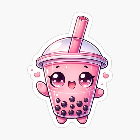 Get my art printed on awesome products. Support me at Redbubble #RBandME: https://www.redbubble.com/i/sticker/Kawaii-Boba-Tea-Cute-chibi-Bubble-Tea-by-Unitepeople/158213010.EJUG5?asc=u Boba Tea Pictures, Bubble Tea Cute, Boba Stickers, Bubble Tea Design, Kawaii Boba Tea, Cute Boba Tea, Bubble Tea Sticker, Kawaii Boba, Sticker Making