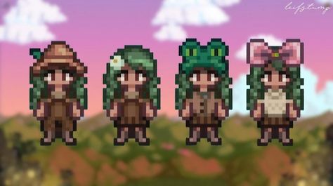 Stardew Valley Aesthetic Outfits, Stardew Valley Fall Outfit, Stardew Valley Fashion, Cute Stardew Valley Outfits Ideas, Cute Stardew Valley Outfits No Mods, Winter Outfits Stardew Valley, Stardew Valley Spring Outfit, Stardew Valley Cute Outfits, Sdv Outfit Ideas