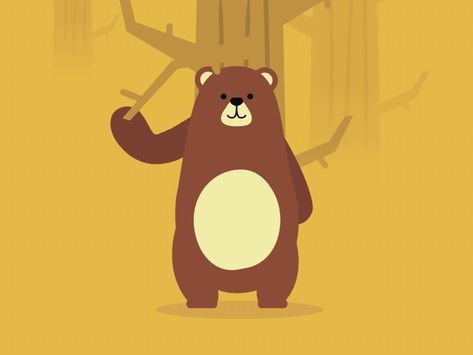 Weekly Inspiration for Designers #78 – Muzli -Design Inspiration Bear Animation, Bear Gif, Vector Animation, Weekly Inspiration, Motion Graphics Inspiration, Motion Design Animation, Animation Reference, Tree Illustration, Cartoon Gifs