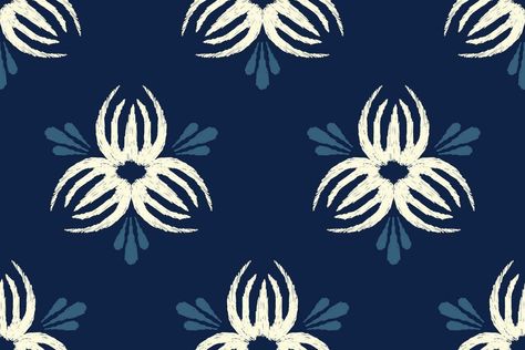 Ikat floral paisley embroidery on navy blue background.Ikat ethnic oriental seamless pattern traditional.Aztec style abstract vector illustration.design for texture,fabric,clothing,wrapping,decoration Paisley Embroidery, Aztec Style, Aztec Fashion, Texture Fabric, Navy Blue Background, Abstract Vector, Vector Illustration Design, Blue Background, Seamless Pattern