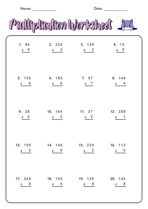 6th Grade Math Worksheets, Worksheets For 5th Grade, 5th Grade Math Worksheets, Basic Math Worksheets, 8th Grade Math Worksheets, Grade 5 Math Worksheets, Multiplication Game, Study Sheets, Math Fact Worksheets