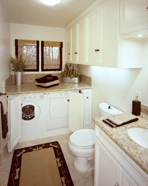 Laundry Half Bath, Bathroom Laundry Room Combo, Laundry Room Combo, Laundry Room Bathroom Combo, Laundry Bathroom Combo, Bathroom With Laundry, Small Washing Machine, Custom Laundry Room, Laundry Room Storage Shelves