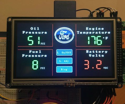 This is my digital gauge project that I'm planning on putting in my 73 Montego. Its powered by an Arduino Mega 2560 R3, Screw terminal shield, an ITDB02 TFT shield... Arduino Display, Diy Cars, Arduino Projects Diy, Electronic Packaging, Car Gauges, Raspberry Pi Projects, Digital Gauge, Pi Projects, Electrical Projects