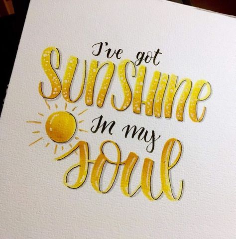 Sunshine In My Soul, Calligraphy Quotes Doodles, Brush Lettering Quotes, Brush Pen Lettering, Hand Lettering Inspiration, Hand Lettering Art, Calligraphy Quotes, Hand Lettering Quotes, Drawing Quotes