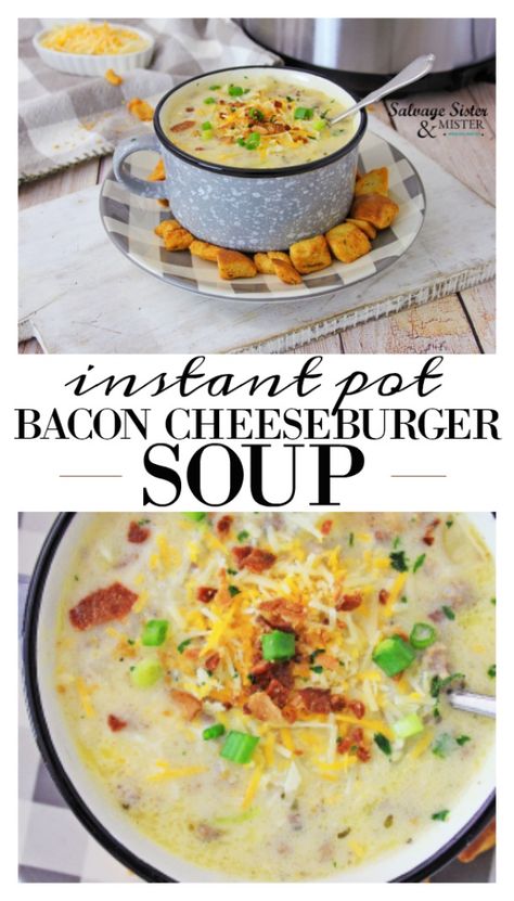 Instant Pot Cheeseburger Soup, Instant Pot Bacon, Bacon Cheeseburger Soup, Cheese Burger Soup Recipes, Cheeseburger Soup, Instant Pot Soup Recipes, Instant Pot Soup, Bacon Cheeseburger, Fitness Community