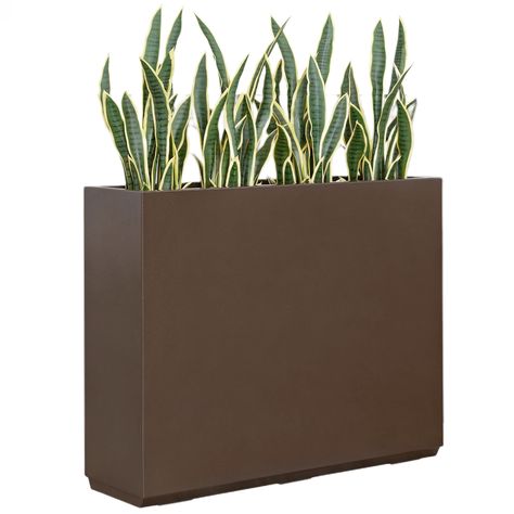 PRICES MAY VARY. 【Metal Plant Box】The surface of this planter box is coated with outdoor special baking paint, which uses an advanced powder method to give it an elegant metallic color and unique texture. It is manufactured from completely seam-welded, strong galvanized steel. 【Versatile Divider Design】Elevate your garden or outdoor space with this sleek, long rectangular planter. Its robust build not only enhances garden aesthetics but also serves as an elegant privacy divider for decks, patios Privacy Planters For Patio, Tall Planter Boxes, Indoor Planter Box, Metal Divider, Privacy Divider, Patio Paradise, Garden Aesthetics, Office Works, Divider Design