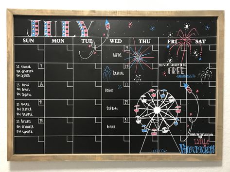 July Nursery board July Calendar Ideas Chalk, July Chalkboard Art Calendar, July Chalkboard Calendar Ideas, July Calendar 2024 Aesthetic Whiteboard, July Whiteboard Calendar, July Chalkboard Calendar, July Calendar Ideas, Blackboard Calendar, Chalkboard Command Center