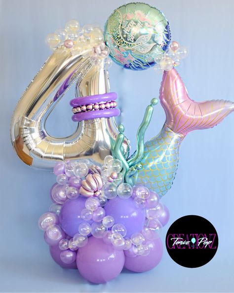 Mermaid Balloon Bouquet, Ballon Buquet, Ariel Bebe, Mermaid Birthday Decorations, Mermaid Balloons, Mermaid Theme Birthday Party, Little Mermaid Birthday, Mermaid Theme Birthday, Under The Sea Theme