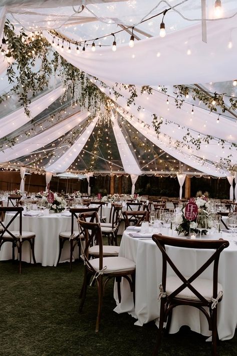 AA Events & Tents | Wedding Collective Tented Backyard Wedding Reception, Tent Style Wedding, Wedding Venues Tent, Wedding Tent With String Lights, Forest Tent Wedding, Wedding Tent Inspiration, Tent Lights Wedding, Small Wedding Tent Ideas, Reception Tent Decor