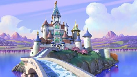 Enchancia Castle | Sofia the First Wiki | Fandom Sofia The First Background, Sofia The First Wallpaper, Background For Name, Princess Sofia Invitations, Princess Amber, Castle School, Prince James, Disney Princess Sofia, Princess Sofia The First