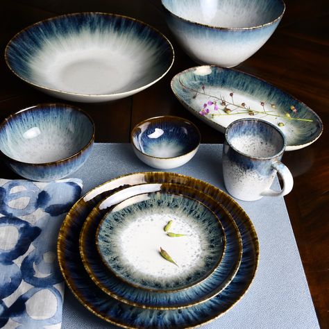 Appetizer Presentation, Blues And Browns, Cypress Grove, Mini Bowls, Oval Tray, Appetizer Plates, Dramatic Look, Oval Platter, Dessert Bowls