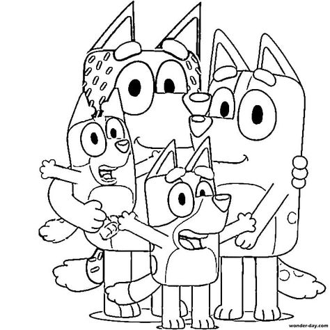 Free Printable Bluey, Bluey Coloring Pages, Printable Bluey, Family Coloring Pages, Minecraft Coloring Pages, Valentines Day Coloring Page, Farm Animal Coloring Pages, Valentines Day Coloring, Spring Coloring Pages