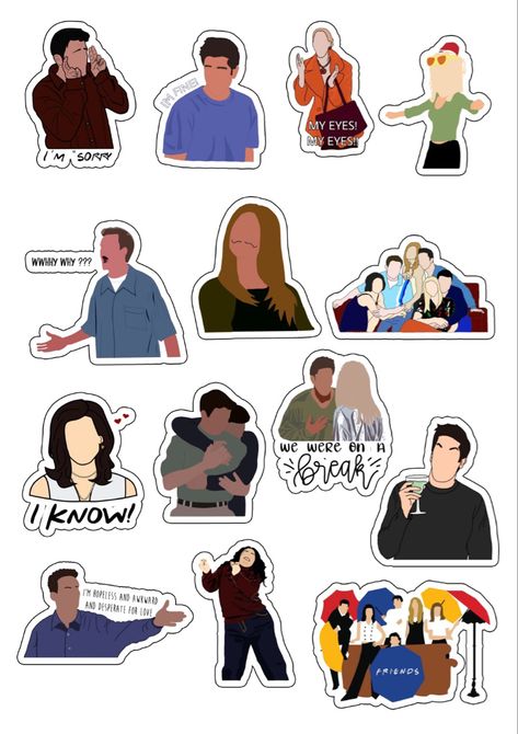 Macbook Cover Stickers, Printable Friends, Friends Serie, Friends Journal, Friends Tv Quotes, Friends Sketch, Friends Phone Case, Friends Clipart, Friends Tv Show Quotes