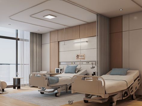 VIDA Polyclinic & Maternity :: Behance Delivery Room Design Hospital, Ward Room Hospital, Luxury Hospital Room, Hospital Room Design, Hospital Patient Room, Medical Architecture, Hospital Interiors, Ward Room, Hospital Decor