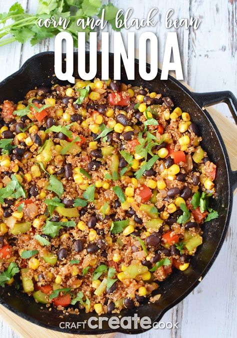 Hot Quinoa Recipes, Quinoa Recipes Dinner, Corn And Black Bean, Bean Quinoa, Quinoa Recipes Easy, Quinoa Recipe, Vegetarian Quinoa, Black Bean Quinoa, Black Bean Recipes